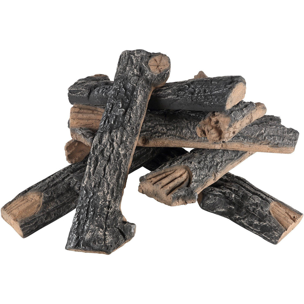 8 Pcs Oak Logs, Gas Fireplace Ceramic Logs for Fire place, Heat-Resistant Wood Log Gas Realistic Logs, Stackable Wood Branches for Gas Fireplace, Firebowl Indoor or Outdoor