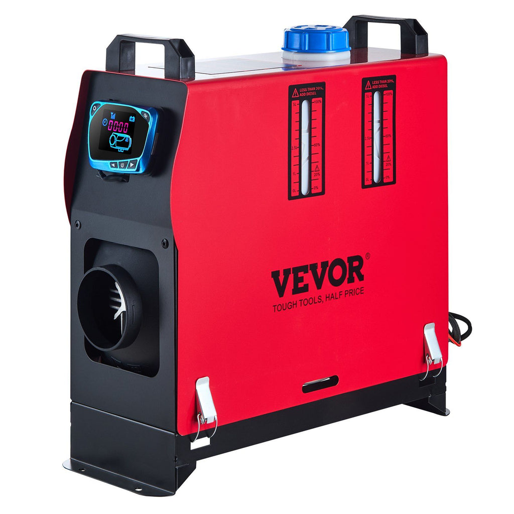 8KW Diesel Air Heater All in One 1 Air Outlet Diesel Heater 12V Remote Control Parking Heater Silencer with Blue LCD Switch for RV Trucks Bus and Trailer