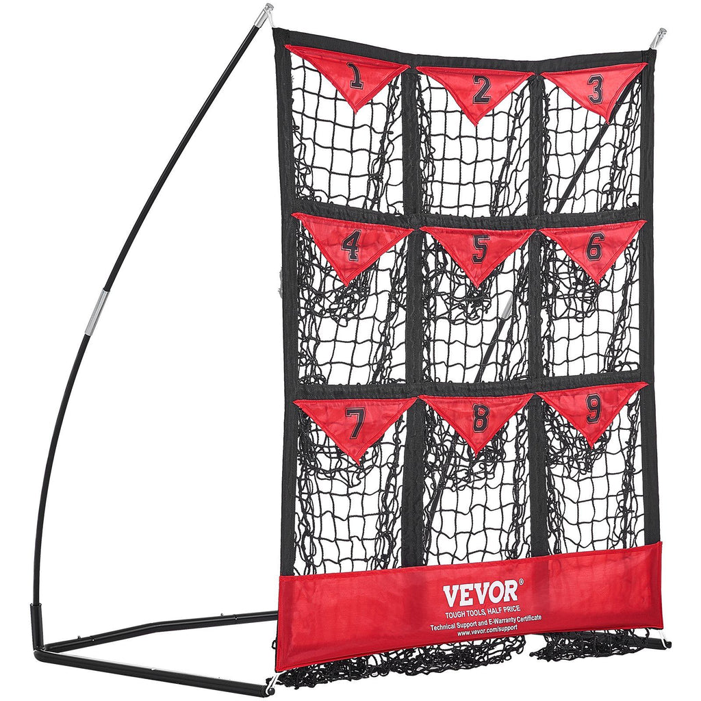 9 Hole Baseball Net, 36"x30" Softball Baseball Training Equipment for Hitting Pitching Practice, Portable Quick Assembly Trainer Aid with Carry Bag, Strike Zone, Ground Stakes, for Youth Adults