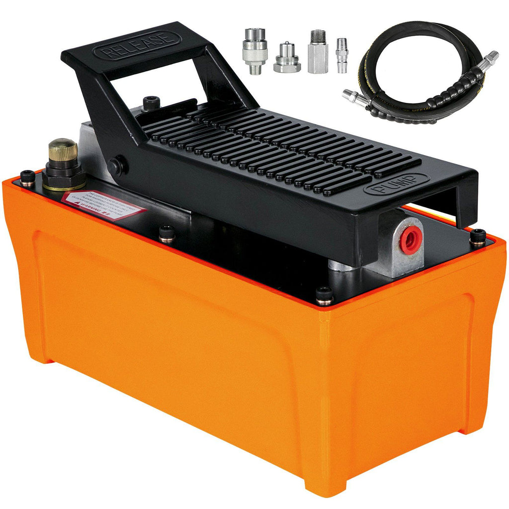 Air Hydraulic Pump 10000 PSI 1/2 Gal Reservoir Hydraulic Foot Pump Air Treadle Foot Actuated for Auto Body Frame Machines and Pulling Post (Pump Comes Without Oil)