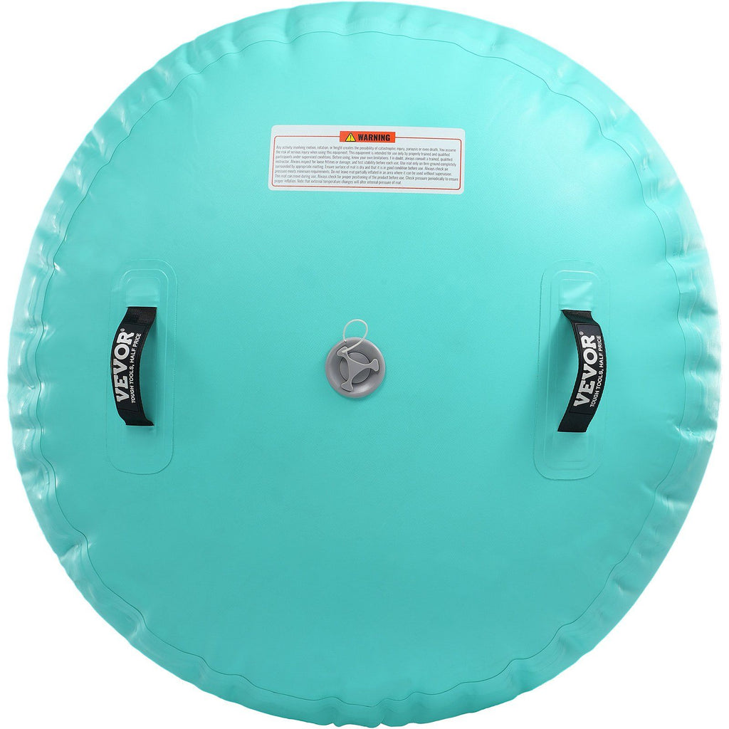 Air Mat Tumble Track Air Spot, Round Inflatable Air Roller, Air Barrel Gymnastic Equipment with Electric Pump, Tumbling Backbend Trainer for Home Use/Gym/Yoga/Cheerleading/Park/Water, Mint Green