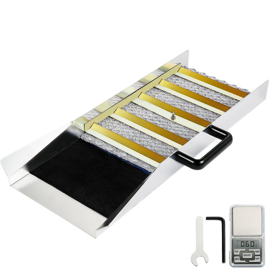 Aluminum Alloy Sluice Box, Compact 24" Mini Sluice Boxes for Gold, Lightweight Gold Sluice Equipment, Portable Sluice Boxes w/Miner's Moss, River, Creek, Gold Panning, Prospecting, Dredging