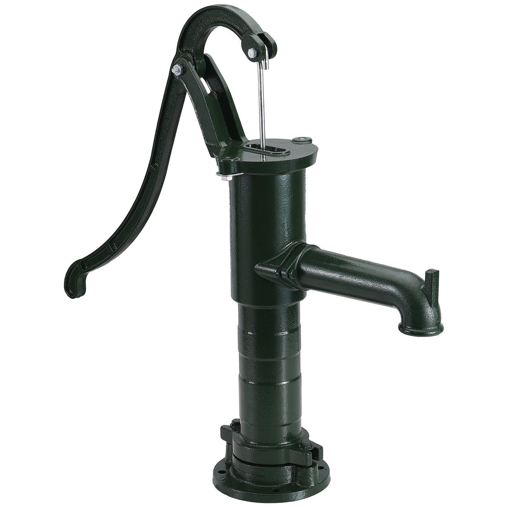 Antique Hand Water Pump 14.6 x 5.9 x 26 inch Pitcher Pump w/Handle Cast Iron Well Pump w/ Pre-set 0.5" Holes for Easy Installation Old Fashion Pitcher Hand Pump for Home Yard Ponds Garden Green