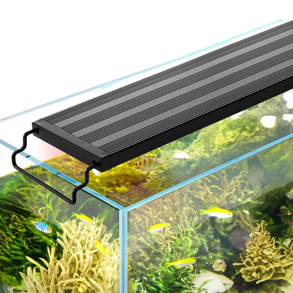 Aquarium Light, 18W Full Spectrum Fish Tank Light with 5 Levels Adjustable Brightness, Adjustable Timer and Power-Off Memory, with ABS Shell Extendable Brackets for 24"-30" Freshwater Fish Tank