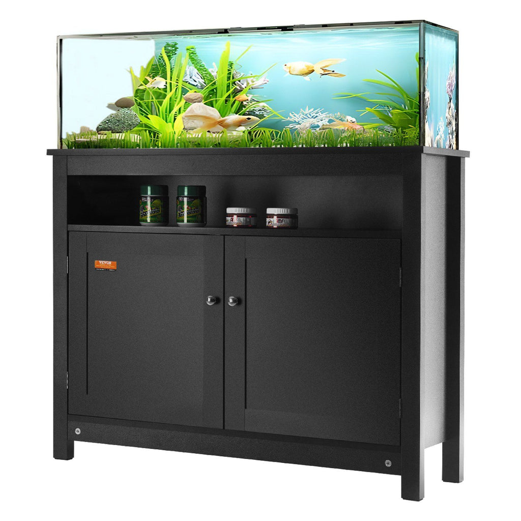 Aquarium Stand, 40 Gallon Fish Tank Stand, 36.5 x 15.7 x 30 in MDF Turtle Tank Stand, 335 lbs Load Capacity, Reptile Tank Stand with Storage, Cabinet and Hardware Kit, Black