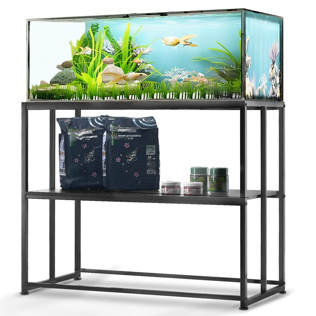 Aquarium Stand, 40 Gallon Fish Tank Stand, 36.5 x 18.5 x 29.5 in Steel Turtle Tank Stand, 335 lbs Load Capacity, Reptile Tank Stand with Storage, Hardware Kit, and Non-slip Feet, Black