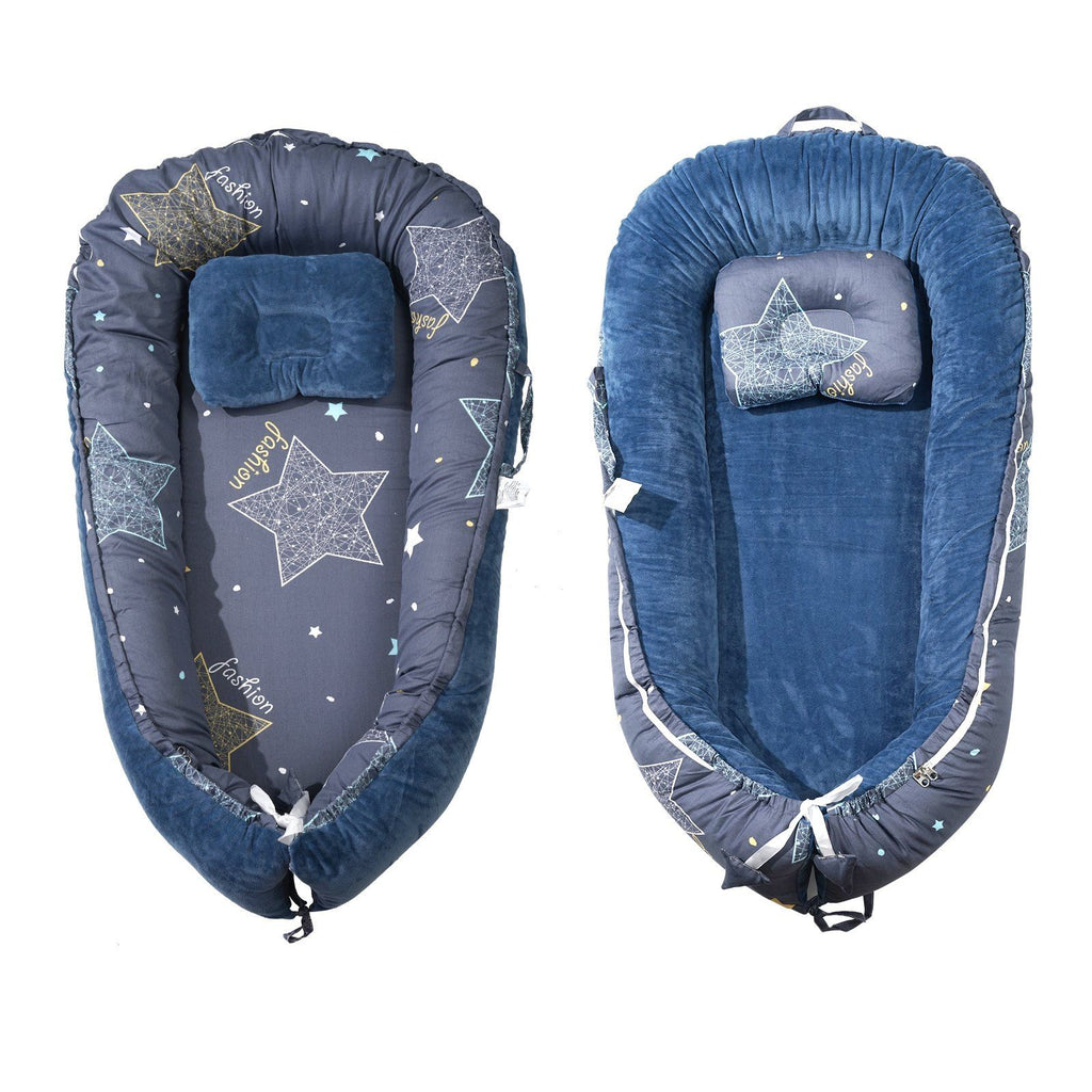 Baby Infant Lounger 100% Cotton Soft Newborn Nest Sleeper with Headrest