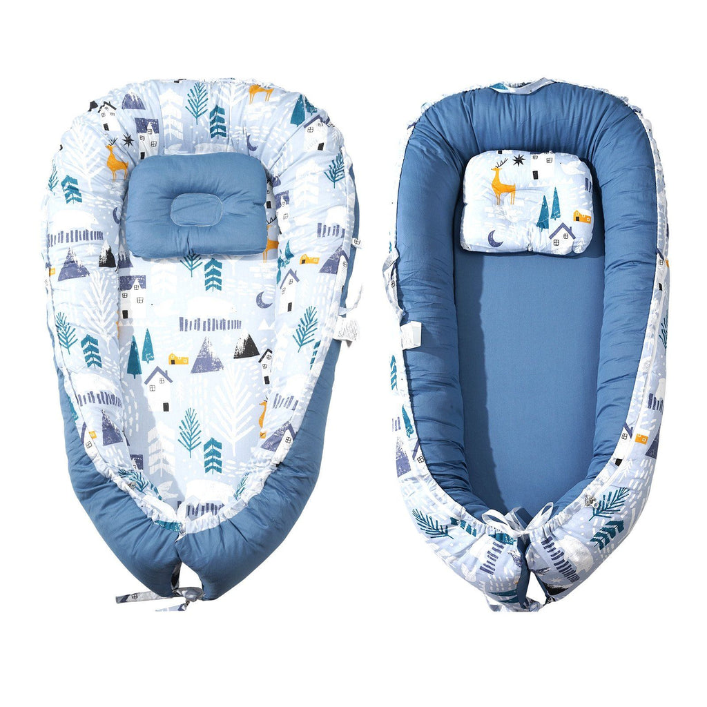 Baby Lounger 100% Cotton Newborn Nest Sleeper with Headrest and 2 Covers