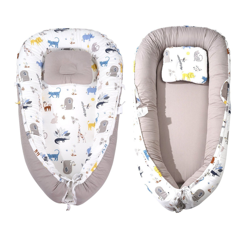 Baby Lounger Infant Nest Lounger 100% Cotton Co Sleeper with Headrest