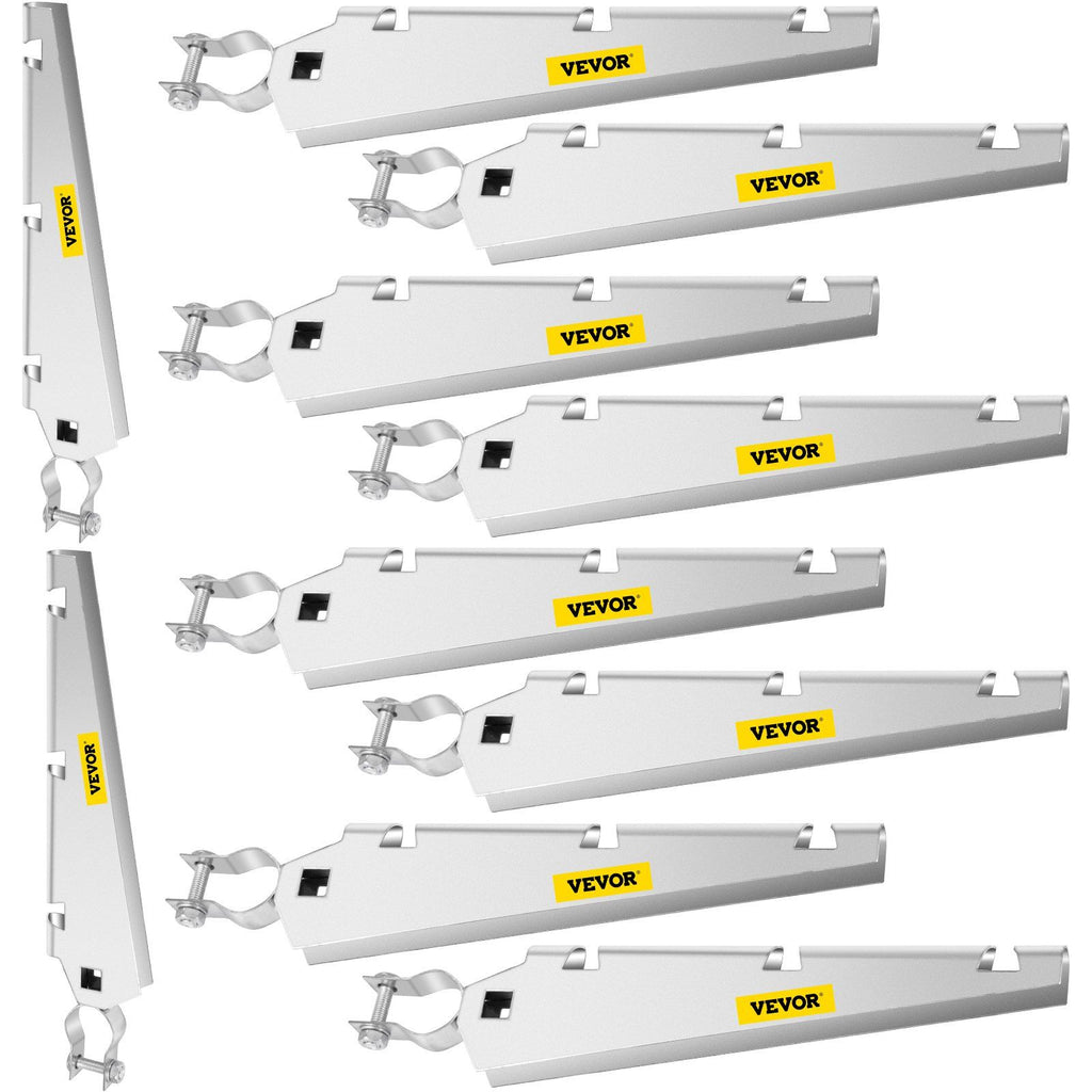 Barbed Wire Arm Set of 10 Extend Arm Barbed Wire for 1-3/8" Top Rail Chain-Link Barbwire Arm Hot-Dip Galvanized Steel Cornered Barbwire Arm 45-Degree for Chain Link Fence Grapevine Trellises
