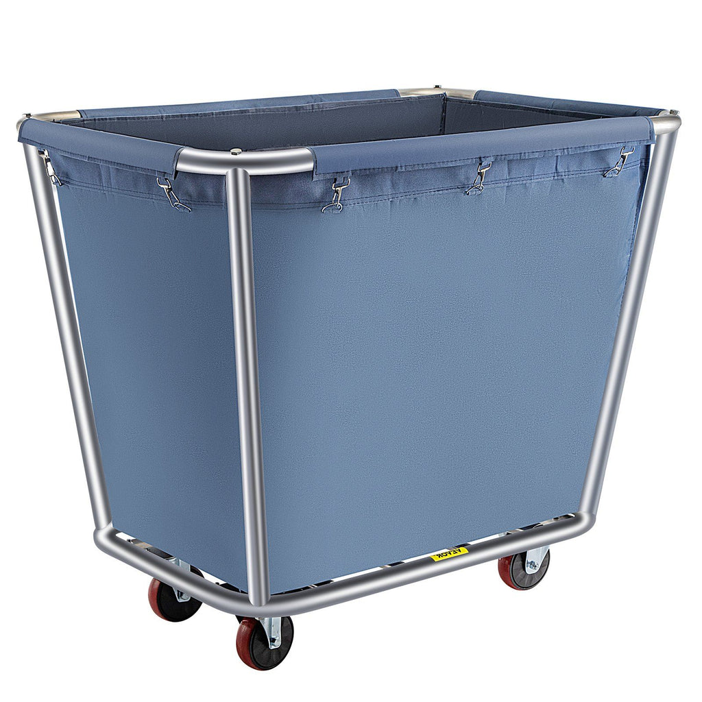 Basket Truck, 8 Bushel Steel Canvas Laundry Basket, 3" Diameter Wheels Truck Cap Basket Canvas Laundry Cart Usually Used to Transport Clothes, Store Sundries Suitable for Hotel, Home, Hospital