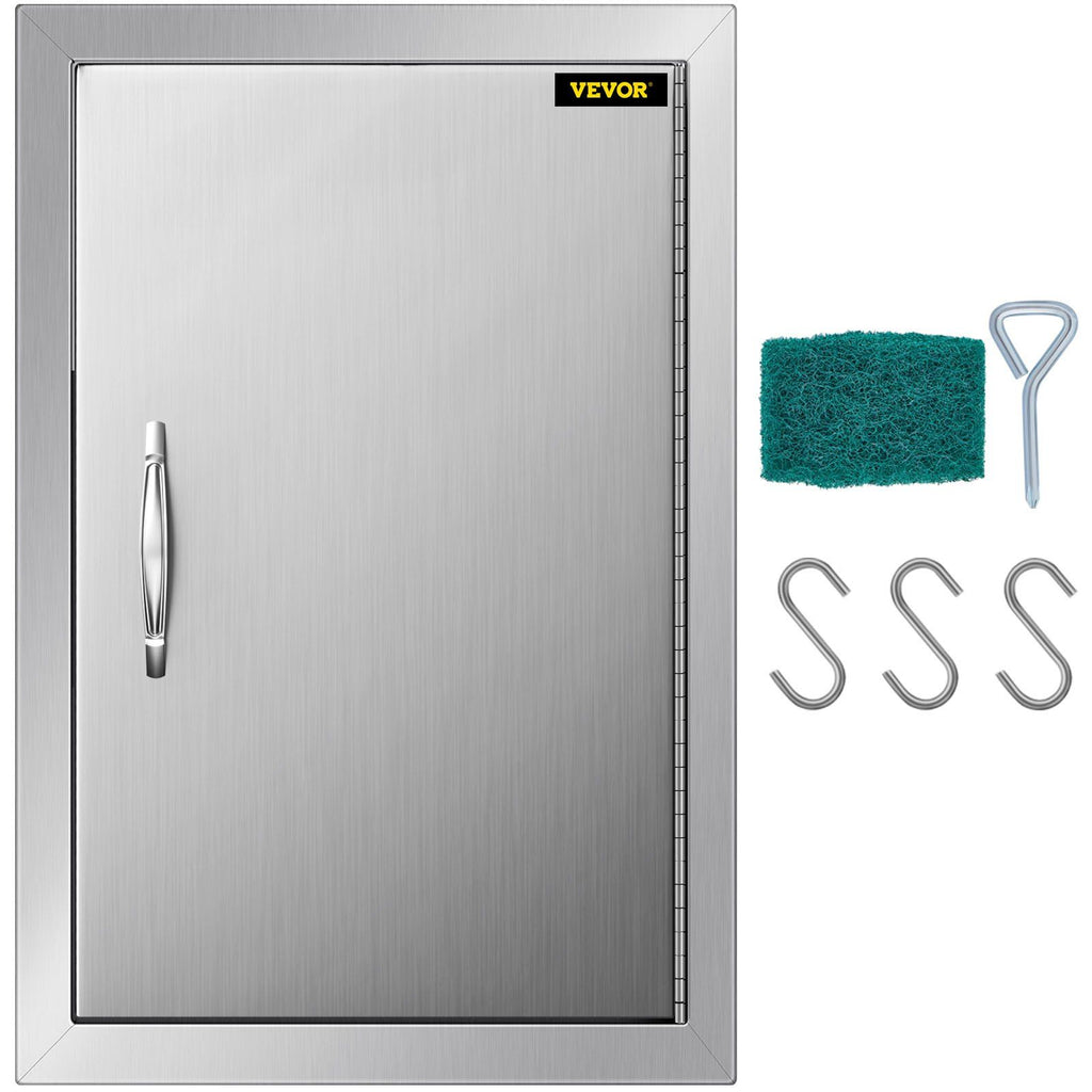 BBQ Access Door 14W x 20H Inch, Vertical Single BBQ Door Stainless Steel, Outdoor Kitchen Doors for BBQ Island, Grill Station, Outside Cabinet