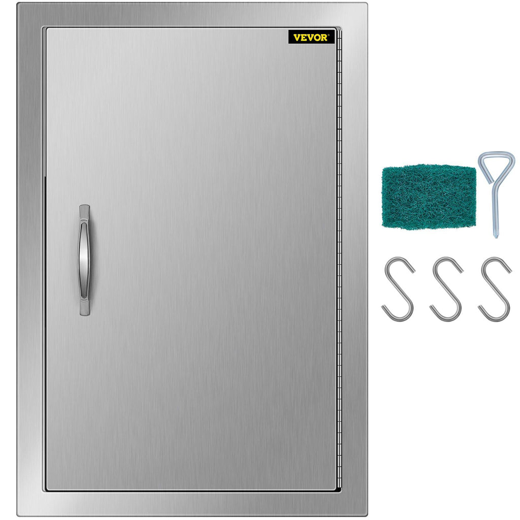 BBQ Access Door 17W x 24H Inch, Vertical Single BBQ Door Stainless Steel, Outdoor Kitchen Doors for BBQ Island, Grill Station, Outdoor Cabinet