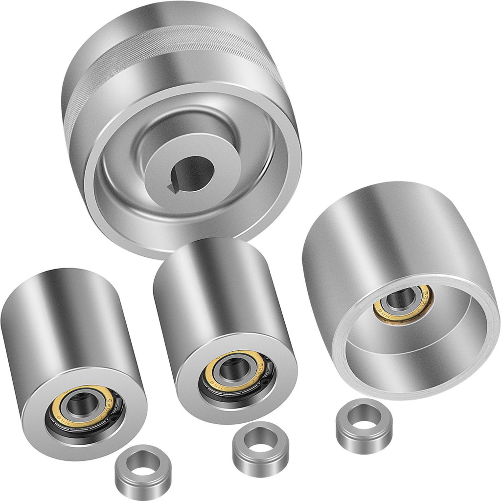 Belt Grinder 2" x 72" Wheel Set, Complete Belt Knife Grinder Wheel Set, Aluminum Belt Grinder Wheel Crowned, for Knife Grinder 4" Drive Wheel 5/8" Bore 3" Tracking 2" Idler Wheels (4"-3"-2")
