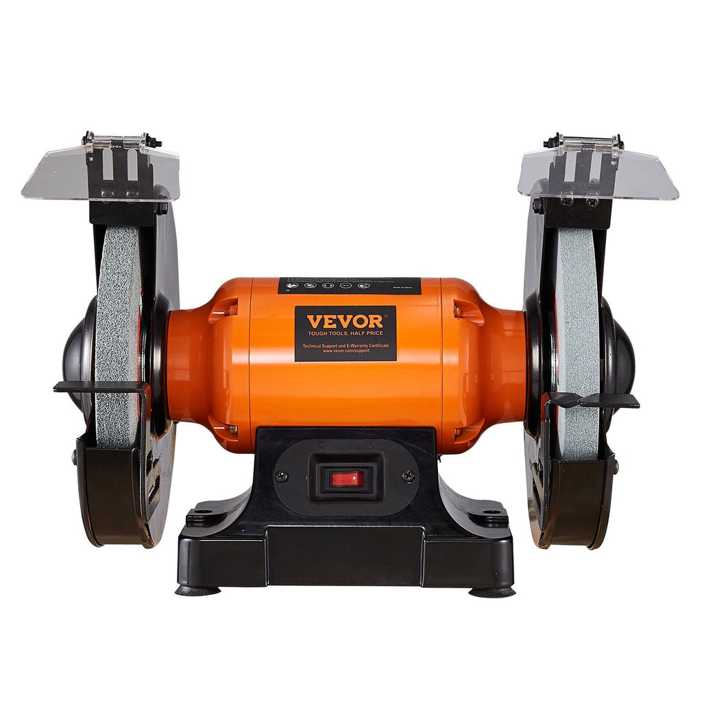 Bench Grinder, 8 inch Single Speed Bench Grinder with 3A Brushless Motor 3580 RPM Table Grinder with 36/80-Grit Grinding Wheels for Grinding, Sharpening Application