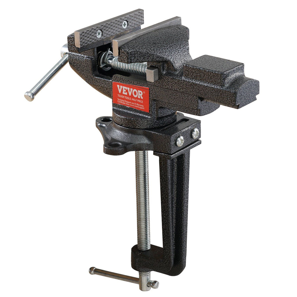 Bench Vise, 2.2 inch Dual-Purpose Table Vise for Workbench, Clamp-on Vise with Multifunctional Jaw and 360° Swivel Base, for Woodworking, Workshop DIY Uses