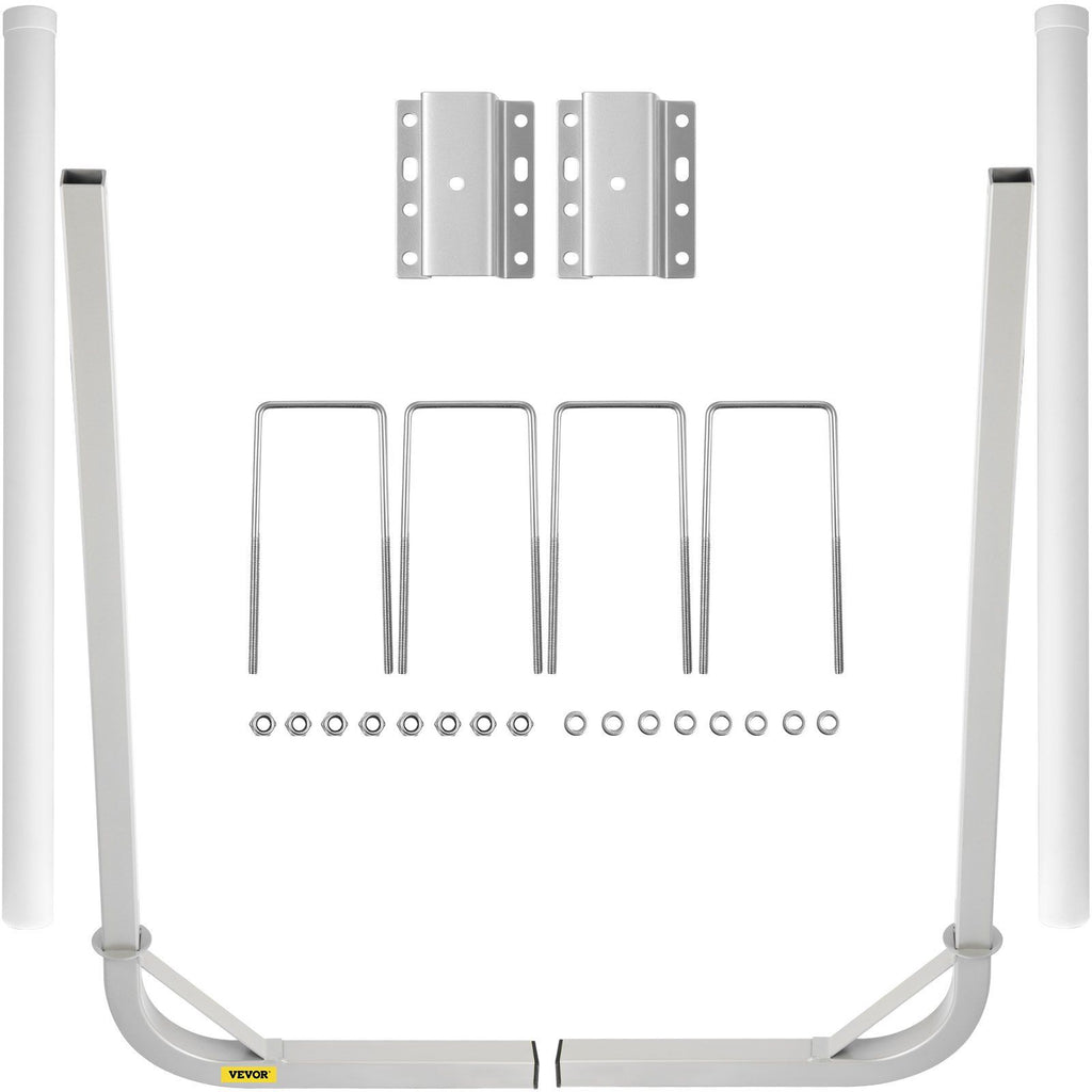 Boat Trailer Guide-on, 48", 2PCS Rustproof Steel Trailer Post Guide ons, with White PVC Tube Covers, Complete Mounting Accessories Included, for Ski Boat, Fishing Boat or Sailboat Trailer