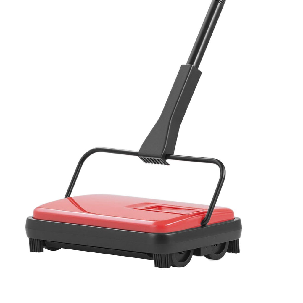 Carpet Sweeper, 6.7 in Sweeping Paths, Floor Sweeper Manual Non Electric, 300 ml Dustbin Capacity with Comb for Home Office Rugs Hardwood Surfaces Wood Floors Laminate, Cleans Dust Pet Hair
