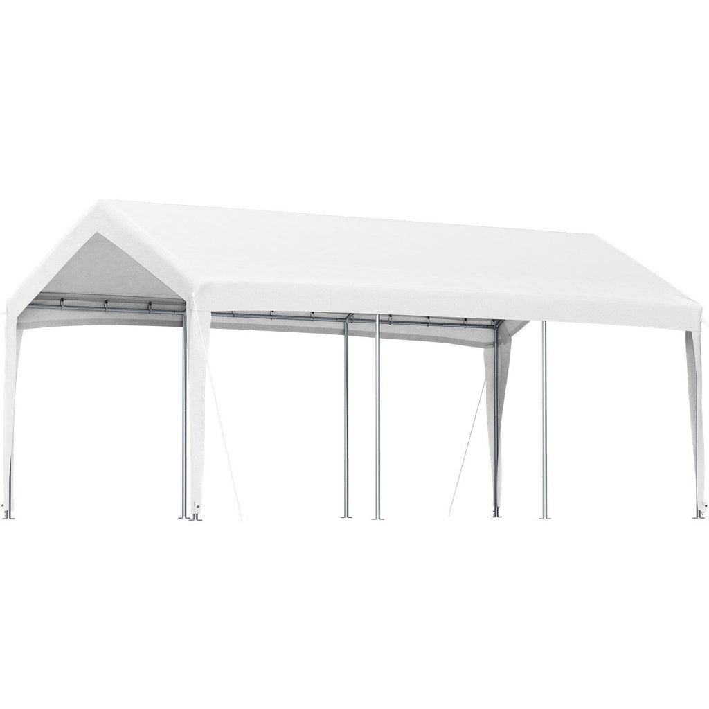 Carport Canopy Car Shelter Tent 10 x 20ft for Auto Boats with 8 Legs White