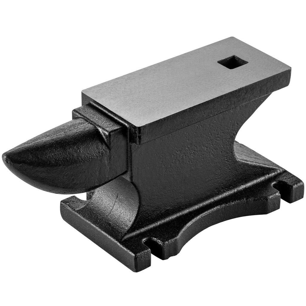 Cast Iron Anvil, 55 Lbs(25kg) Single Horn Anvil with 8.6 x 4.1 inch Countertop and Stable Base, High Hardness Rugged Round Horn Anvil Blacksmith, for Bending, Shaping, Twisting