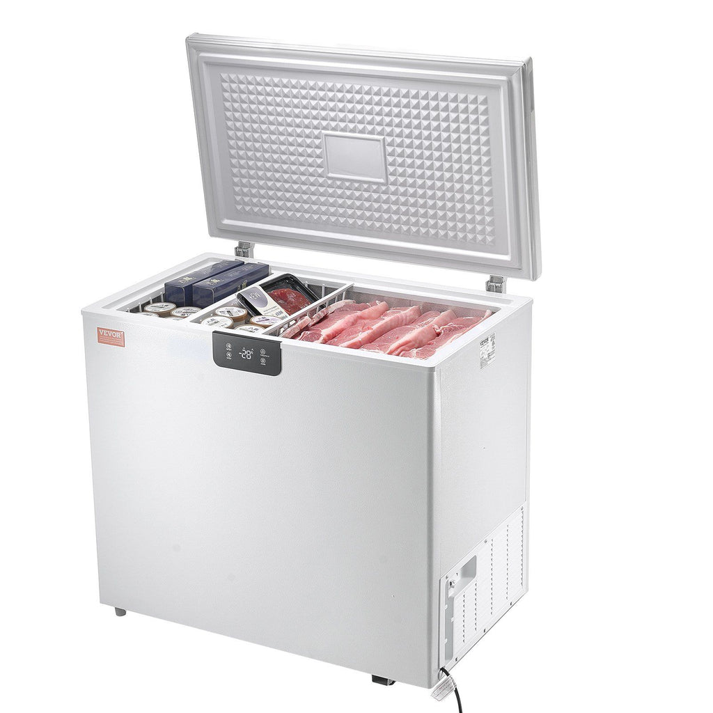 Chest Freezer, 10 Cu.ft / 283 L Compact Deep Freezer, Free Standing Top Open Door Compact Freezers with 2 Removable Baskets & Adjustable Thermostat, Energy Saving & Low Noise, White