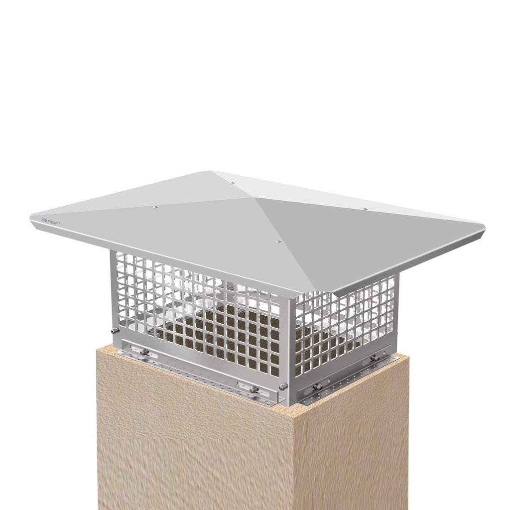 Chimney Cap, 17" x 29" Flue Caps, 304 Stainless Steel Fireplace Chimney Cover, Adjustable Metal Spark Arrestor with Bolts Screws, Mesh Chimney Flue Cover for Outside Existing Clay Flue Tile