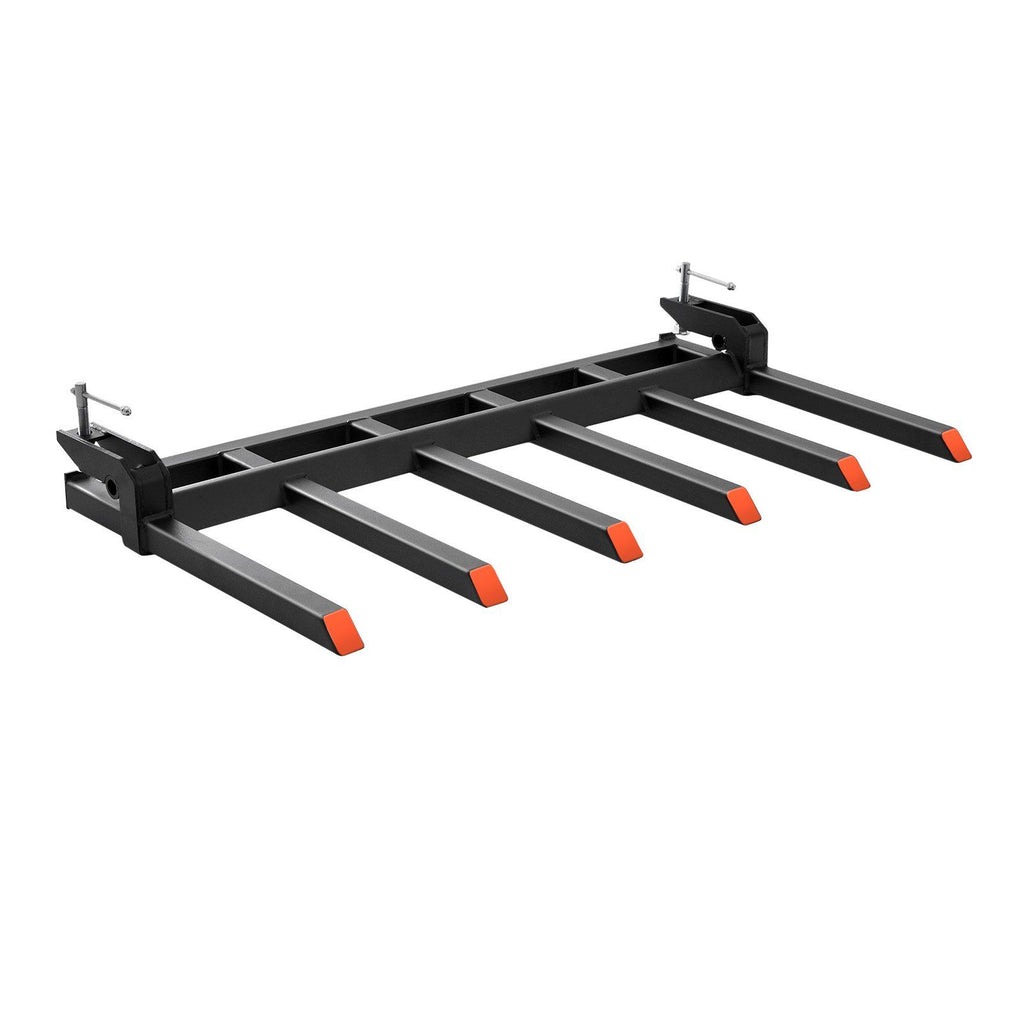 Clamp on Debris Forks to 60" Bucket, 4560 lbs Capacity Heavy Duty Clamp on Pallet Forks Bucket Attachments, Fit for Loader Bucket Skidsteer Tractor to Clean up Fallen Limbs Debris or Yard Wwaste