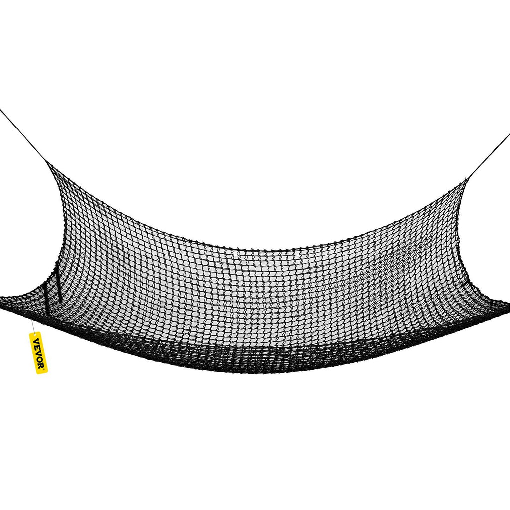 Climbing Cargo Net, 6.6 x 10.5 ft Playground Climbing Cargo Net, Polyester Double Layers Cargo Net Climbing Outdoor w/ 500lbs Weight Capacity, Rope Bridge Net for Tree House, Monkey Bar, Black