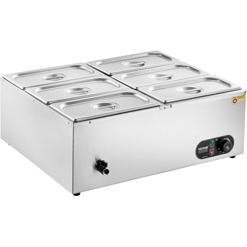 Commercial Electric Food Warmer Countertop Buffet 6*5Qt Pan Bain Marie
