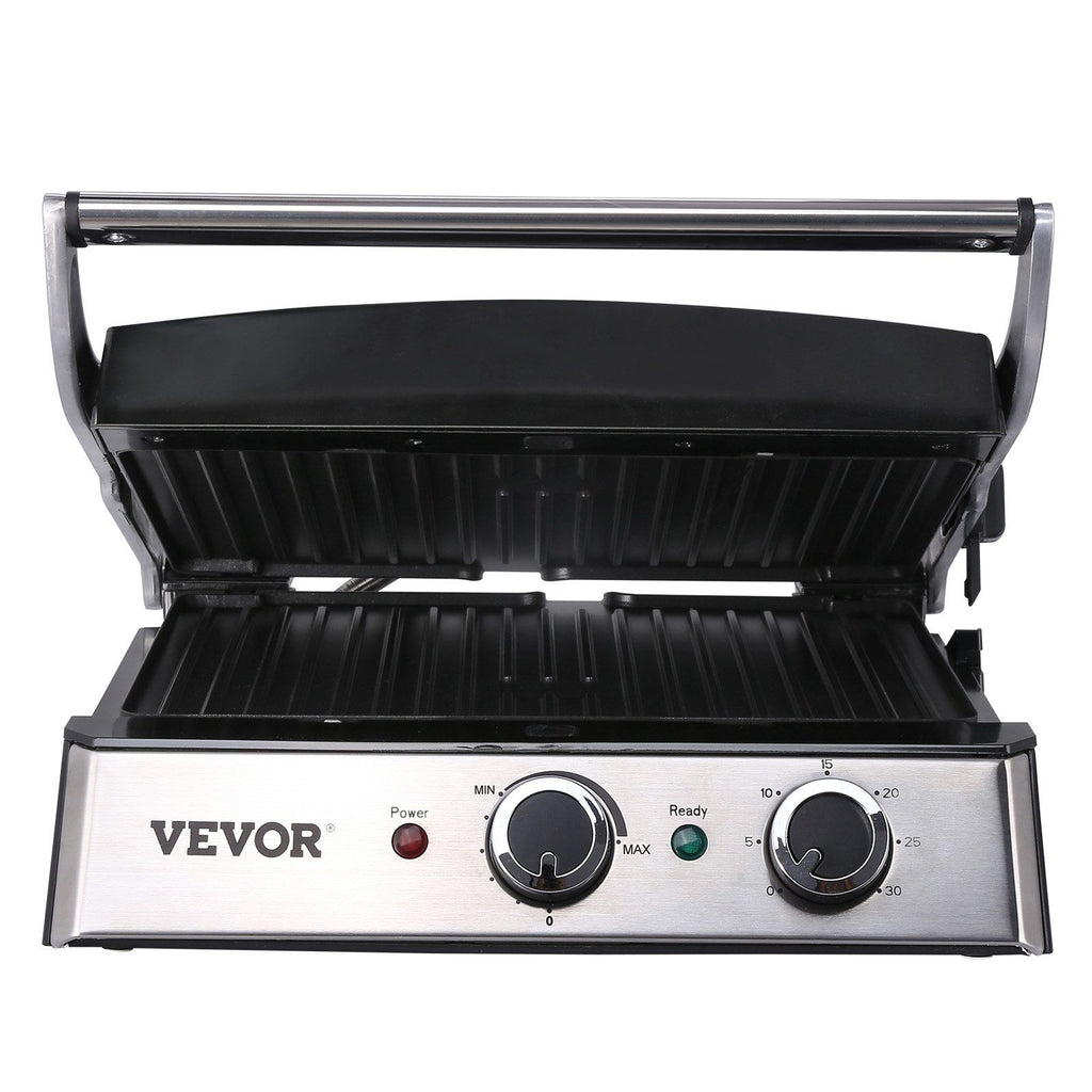 Commercial Electric Griddle, 14.5" 1500W Indoor Countertop Grill, Stainless Steel Restaurant Teppanyaki Grill with Non Stick Iron Cooking Plate, 0-446°F Adjustable Temperature Control, 120V