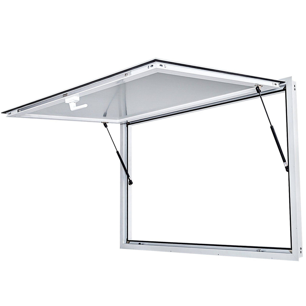 Concession Window 36 x 36 Inch, Concession Stand Serving Window Door with Double-Point Fork Lock, Concession Awning Door Up to 85 degrees for Food Trucks, Glass Not Included