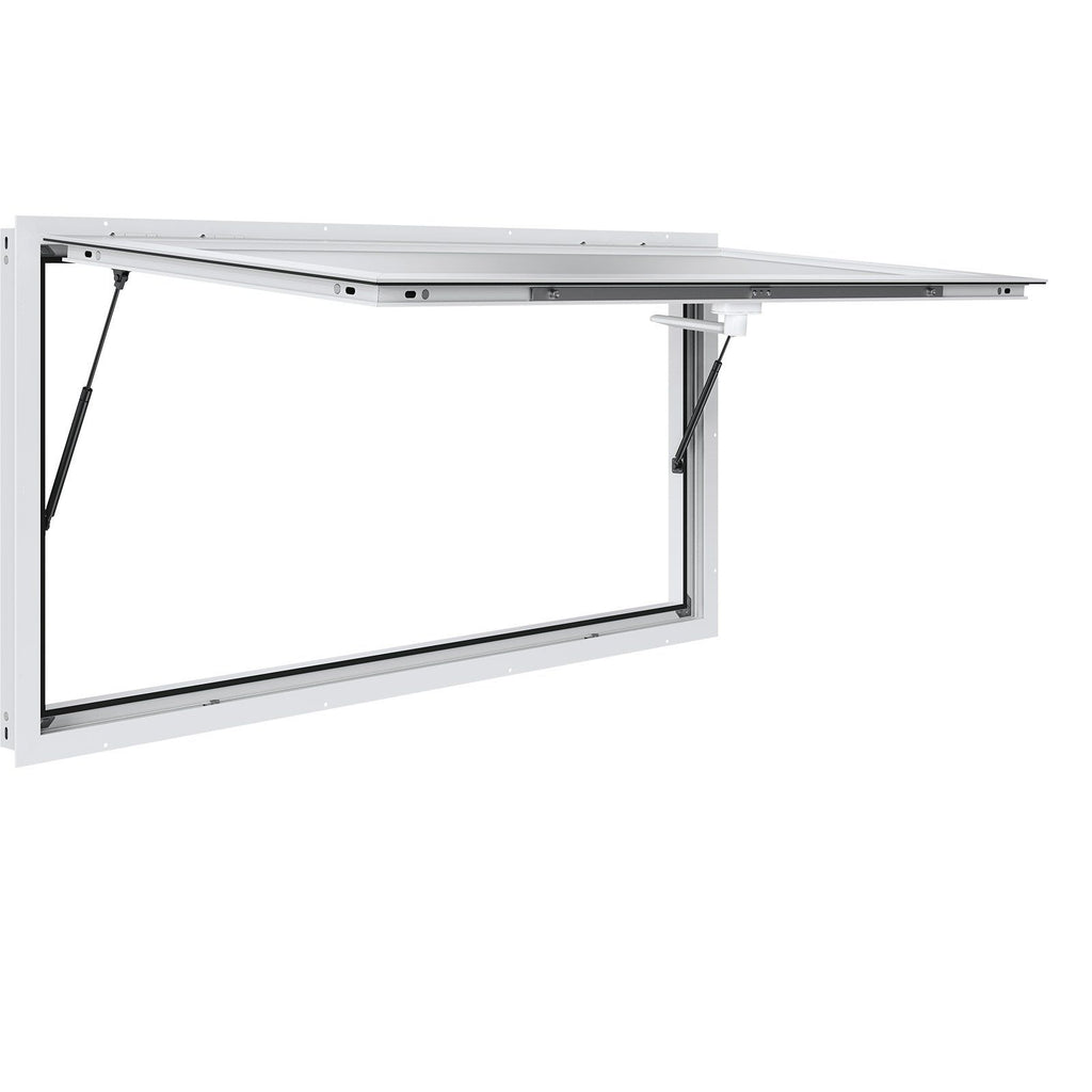 Concession Window 72"x36", Aluminum Alloy Food Truck Service Window with Awning Door & Drag Hook, Up to 85 Degrees Stand Serving Window for Food Trucks Concession Trailers, Glass Not Included
