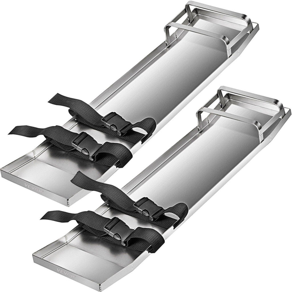 Concrete Knee Boards 30'' x 8'' Slider Knee Boards, Kneeler Board Stainless Steel Kneeboards, Concrete Sliders Pair Moving Sliders, w/Concrete Board Straps for Cement and Concrete Finishing