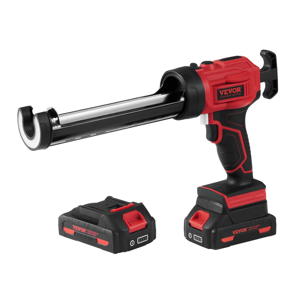 Cordless Caulking Gun 10oz/300ml, 20V Electric Caulking Gun with 4 Adjustable Speeds, Anti-Drip Battery Powered Adhesive Caulk Gun & 2.0AH Battery, Fast Charger, LED Light for Filling, Sealing
