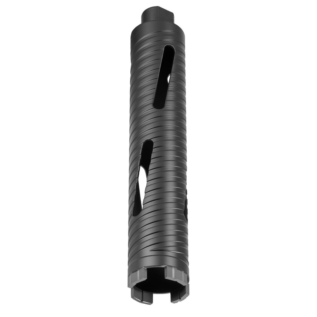 Core Drill Bit, 2 inch Diameter, 9-1/2 inch Drilling Depth, 5/8-11 Internal Thread, Diamond Dry Coring Bit with 3 Adapters, Pilot Drill and Hex Wrench, for Concrete, Red Bricks, and Masonry