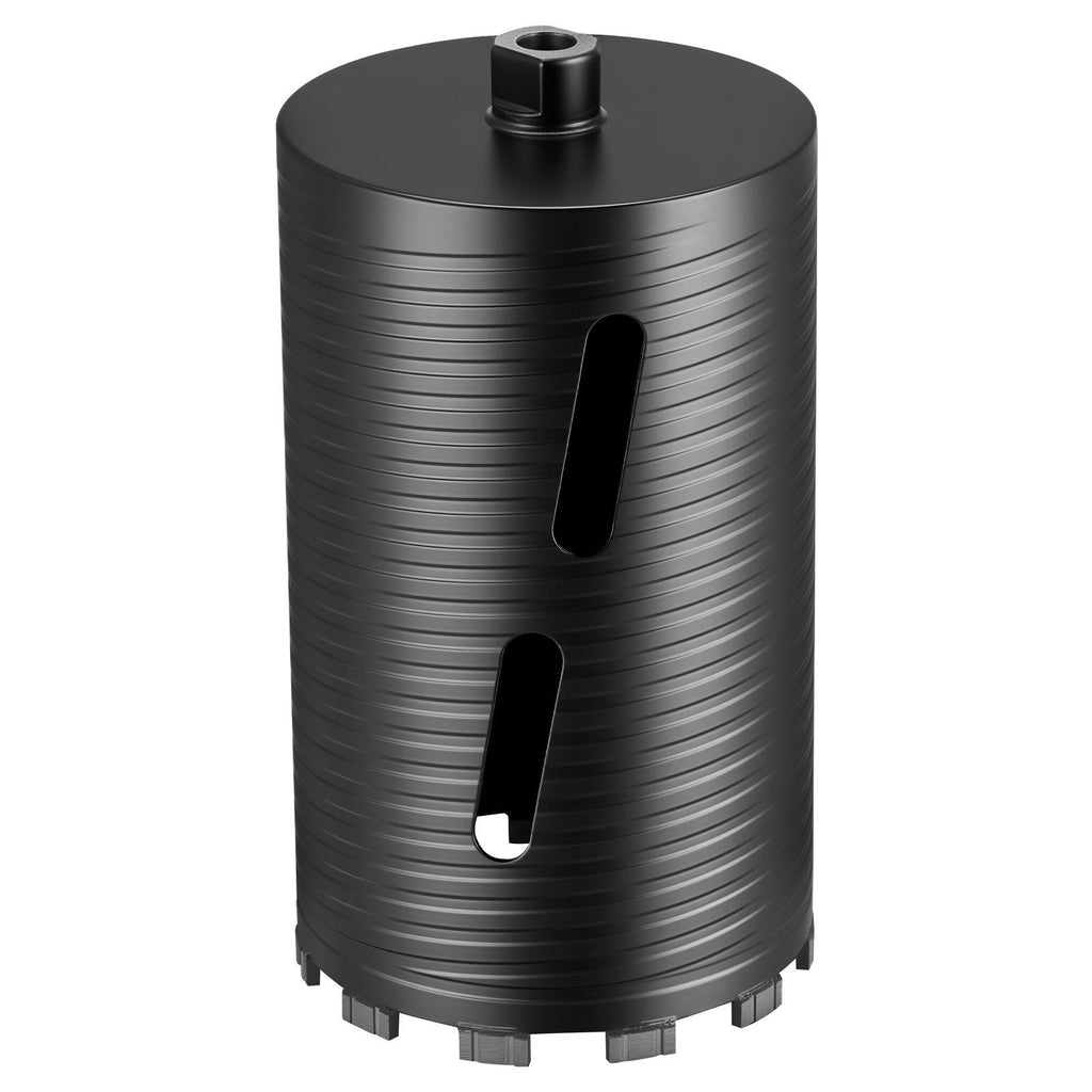 Core Drill Bit, 6 inch Diameter, 9-1/2 inch Drilling Depth, 5/8-11 Internal Thread, Diamond Dry Coring Bit with 3 Adapters, Pilot Drill and Hex Wrench, for Concrete, Red Bricks, and Masonry