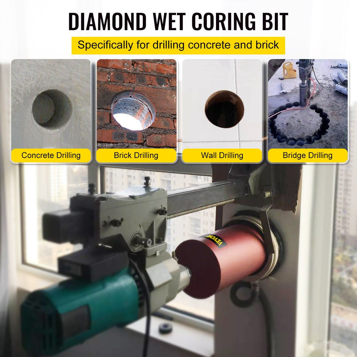 Brick Core Bit VEVOR Diamond Core Drill, 2.5