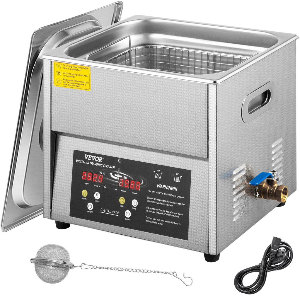Digital Ultrasonic Cleaner 6L Ultrasonic Cleaning Machine 50kHz 110V Sonic Cleaner Machine 304 Stainless Steel Ultrasonic Cleaner Machine with Heater & Timer for Cleaning Jewelry Glasses Watches