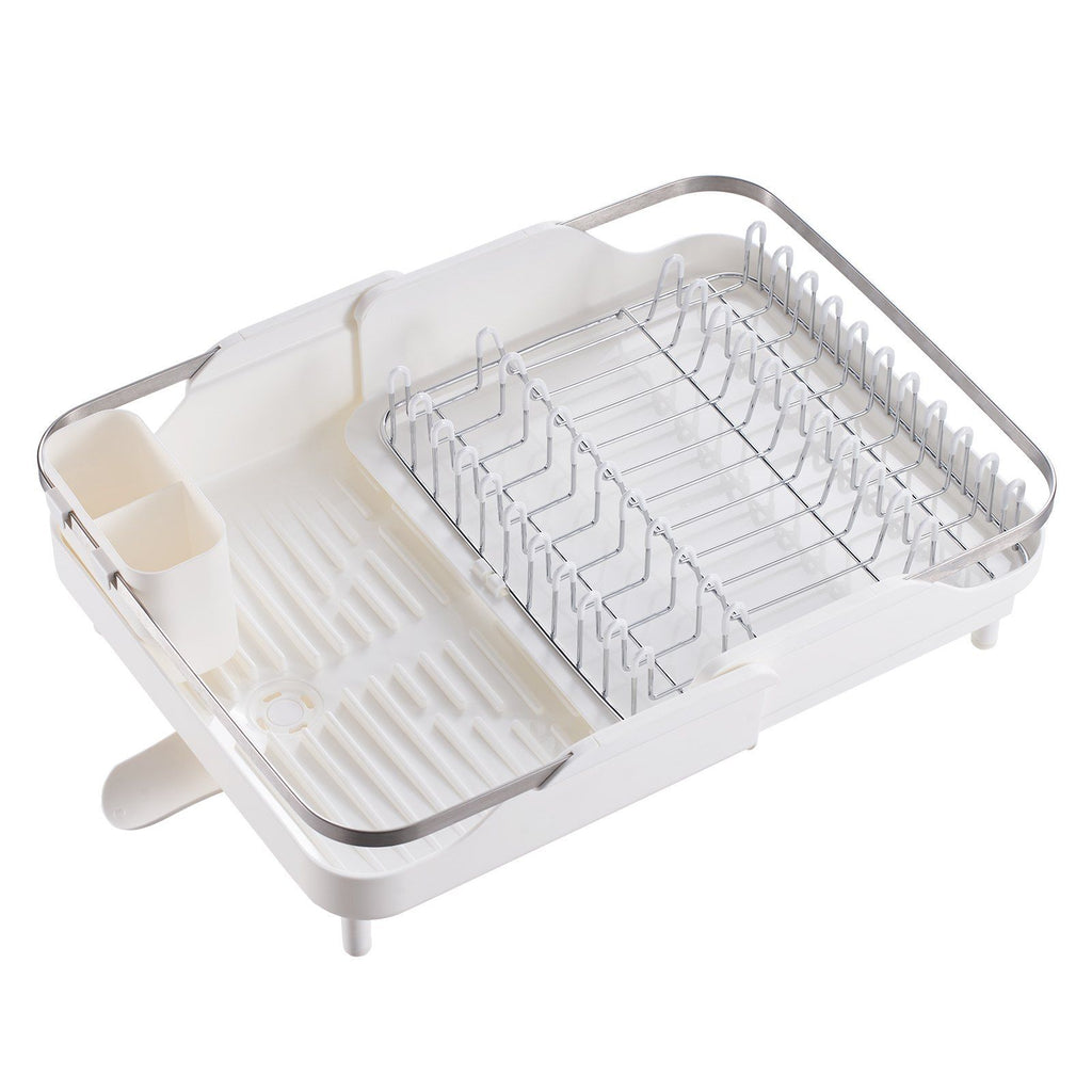Dish Drying Rack Expandable Drainer Stainless Steel Kitchen Utensil Holder