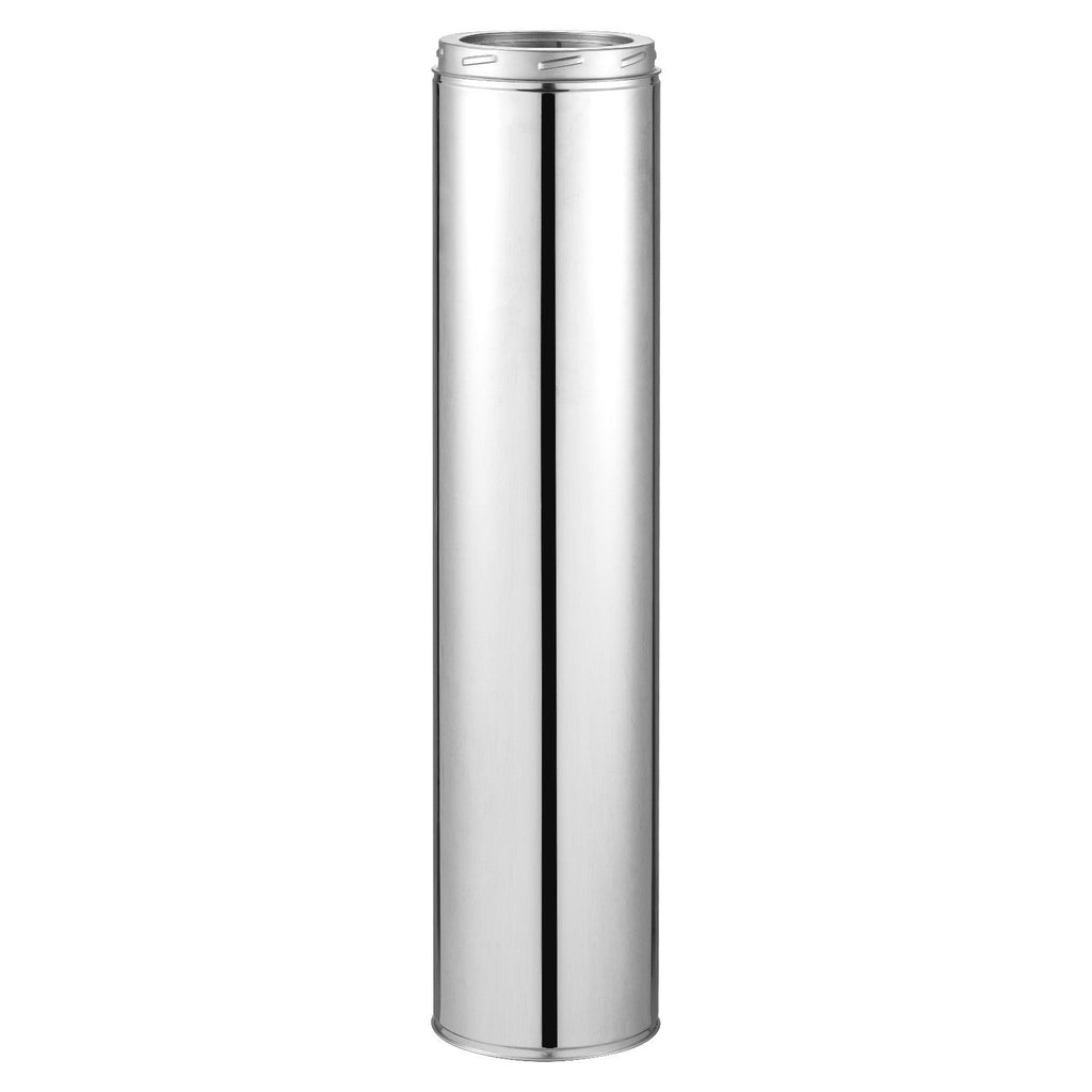 Double Wall Insulated Chimney Pipe, 6 x 36 inch Stainless Steel (Inner 316,Outer 304) Stove Straight Pipe, Easy Installation & Thick Insulation Cotton for Indoor and Outdoor, 1 Pack,Silver
