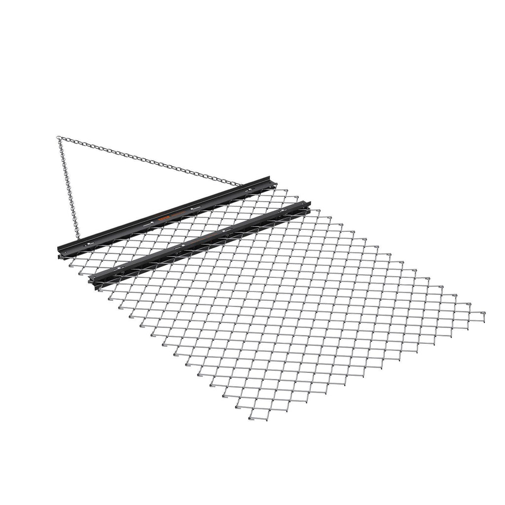 Drag Harrow, 4' x 5' ATV Chain Harrow, Q235 Steel UTV Tractor Attachments Field Drag Mat for Landscape Leveling or Sod Prepping, Towable Harrow Rake Grader for Gravel Driveway, Farm, Field