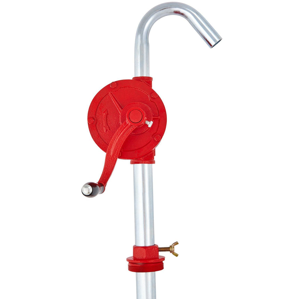 VEVOR Drum Pump, 5 GPM Flow, Rotary Barrel Pump Hand Crank, Fits 5 to 55 Gallon Drums with 3-Section Suction Tube Assembly and Hose, Designed to Transfer Fuel, Engine Oil, Diesel, Kerosene, Cast Iron