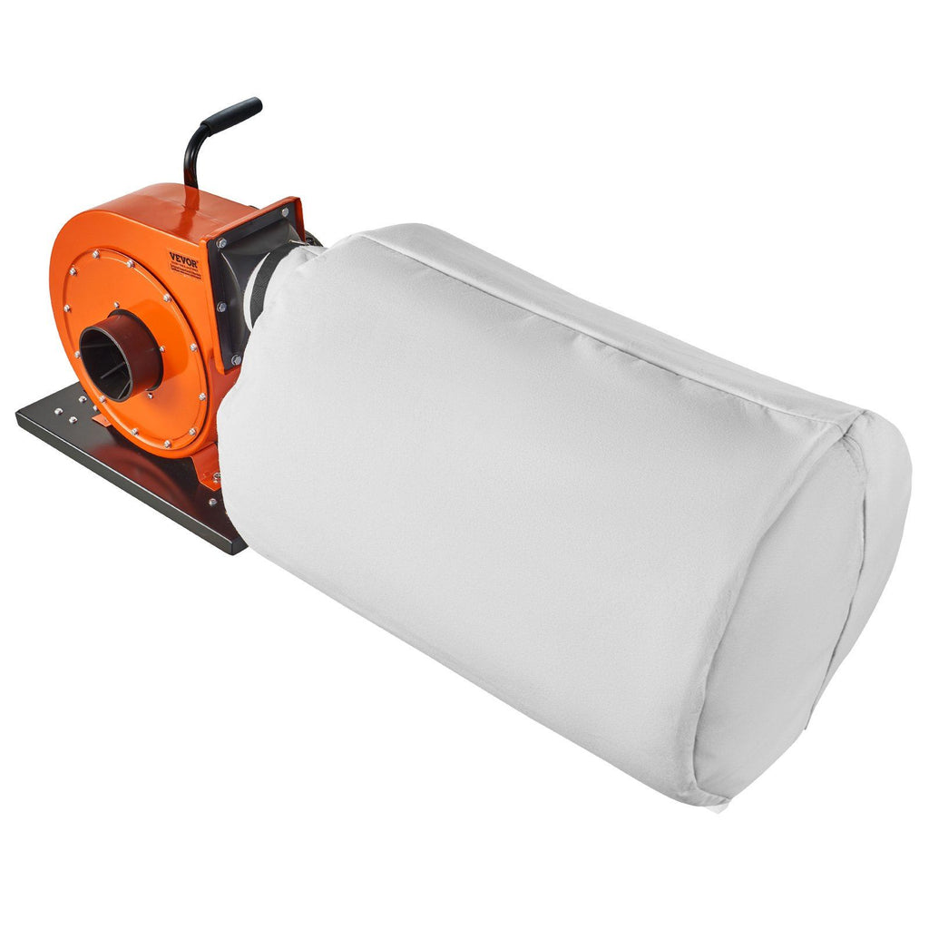 Dust Collector, 1HP 537 CFM Air Flow, Rolling Dust Collector with 21-Gallon Dust Collection Bag, 2.5 Micron Bag Filtration, Industrial Workshop Mobile Wood Dust Container with Handle and Wheels