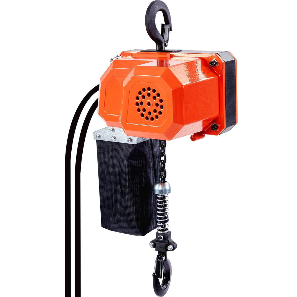 Electric Chain Hoist, 330 lbs Load Capacity, 10 ft Lifting Height, 10 ft/min Speed, 120V, Single Phase Overhead Crane with G80 Chain, 10 ft Wired Remote Control for Garage, Shop, Hotel, and Home