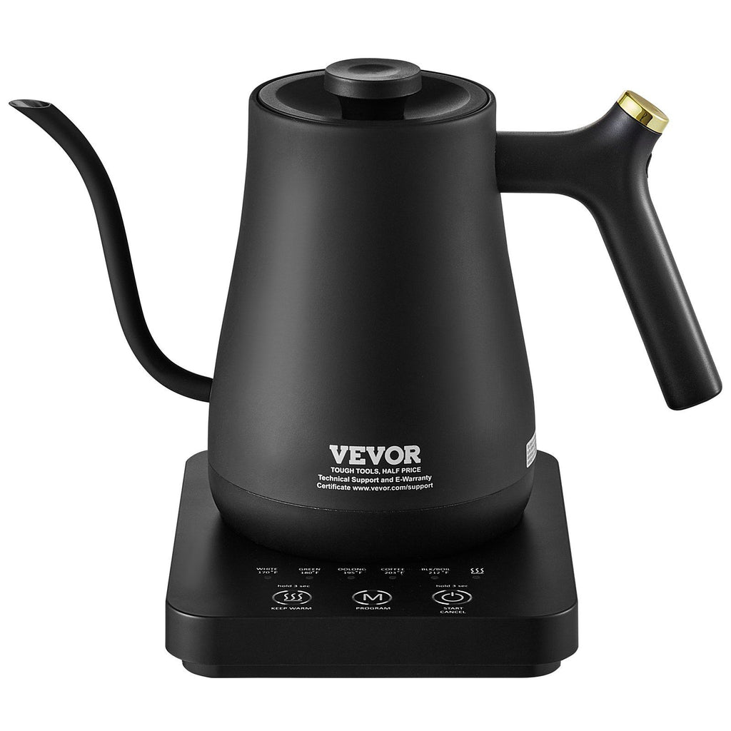 Electric Gooseneck Kettle 1L, Temperature Control Pour Over Coffee Kettle with 5 Variable Presets, 304 Food Grade Stainless Steel Hot Water Tea Boiler & Boil-Dry Protection, Keep Warm, 1200W