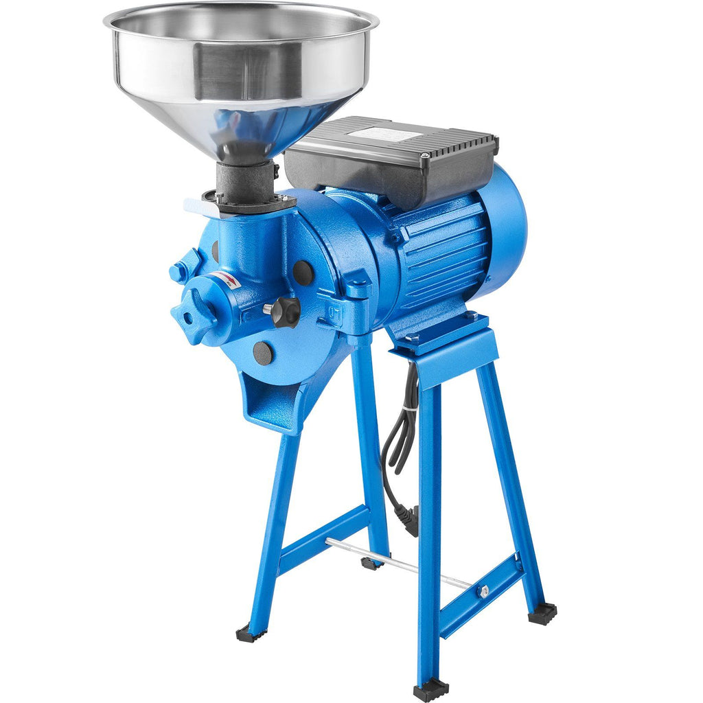 Electric Grain Mill Grinder, 1500W 110V Spice Grinders, Commercial Corn Mill with Funnel, Thickness Adjustable Powder Machine, Heavy Duty Feed Flour Cereal Mill Wheat Grinders, Dry & Wet Grinder