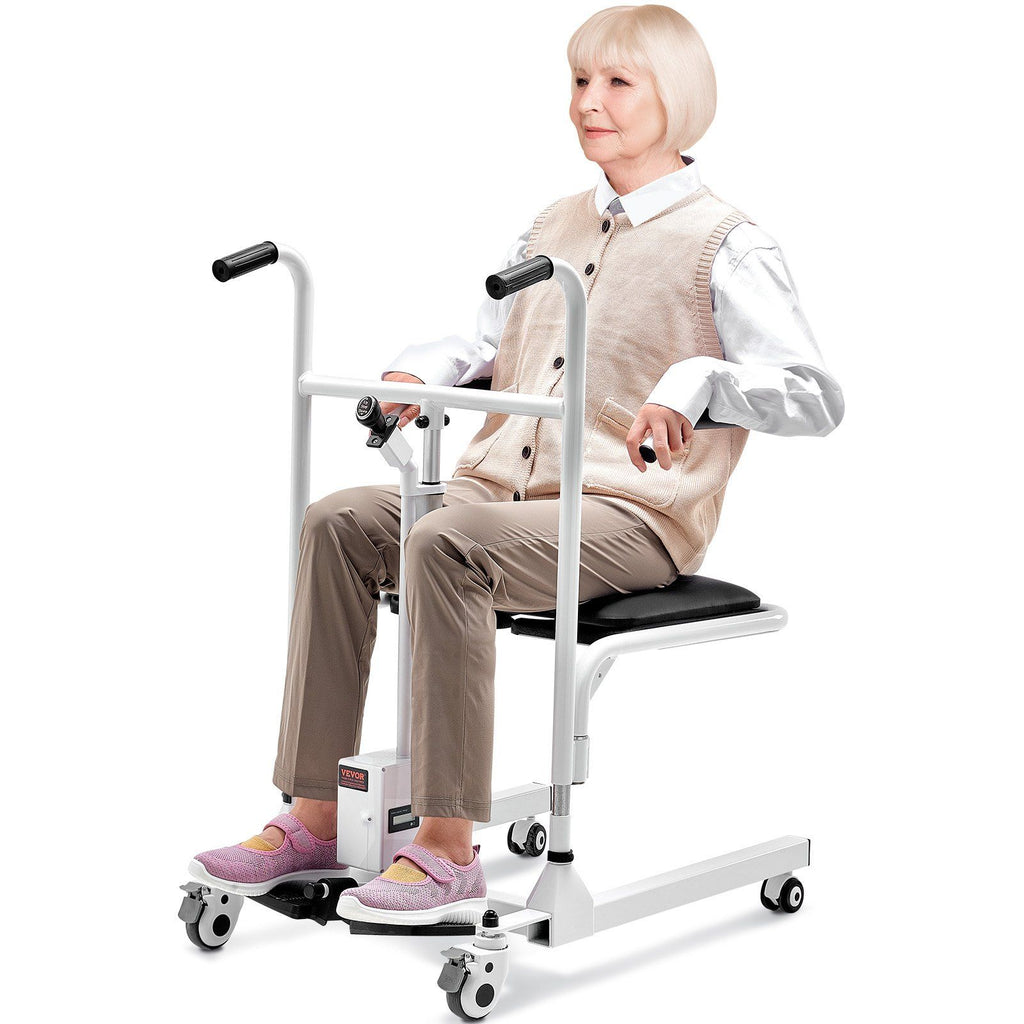 Electric Patient Lift Chair Patient Transfer Wheelchair & 180° Split Seat