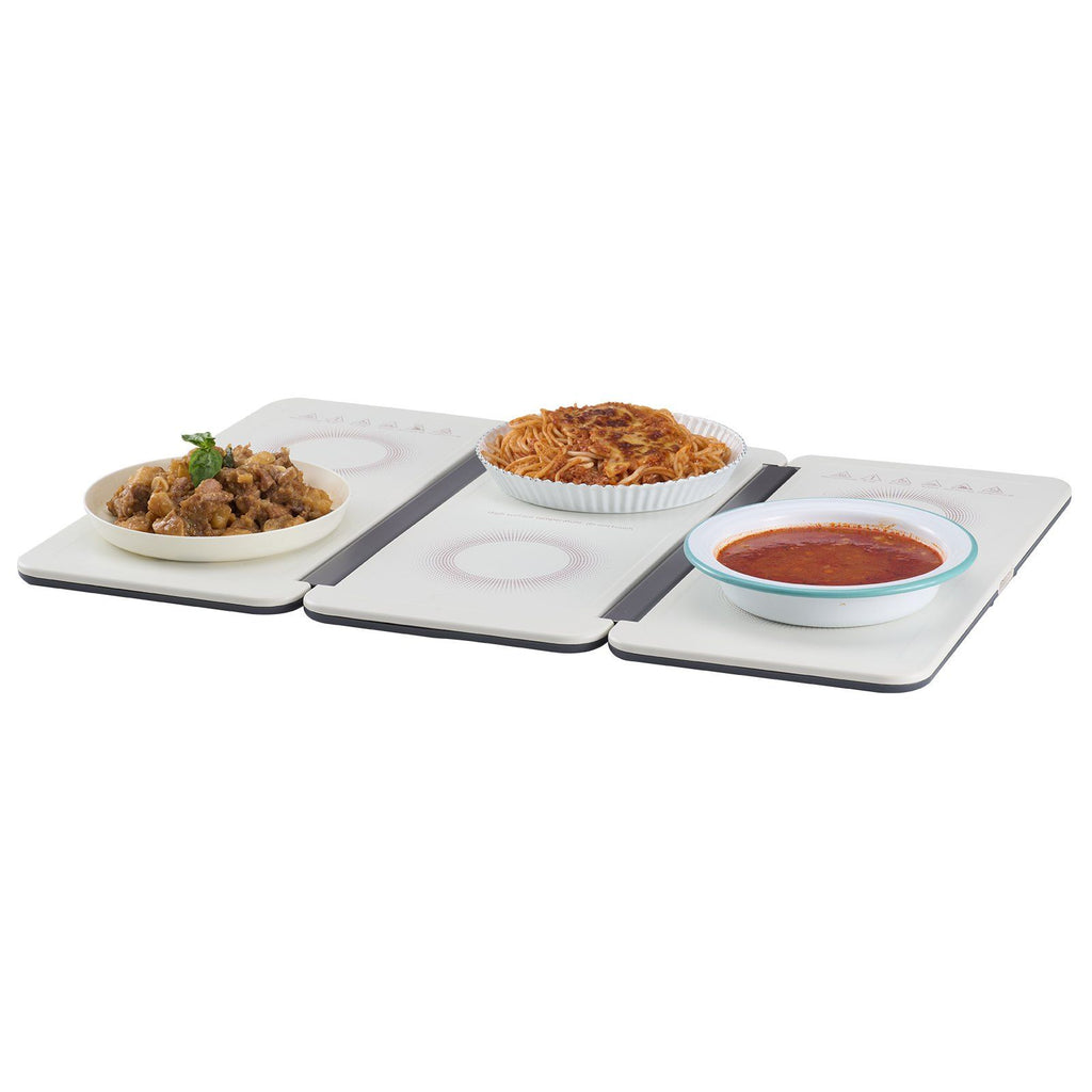 Electric Warming Tray, 18.9" x 10.2" Portable Cold Rolled Sheet Heating Tray with Temperature Control (35-100°C), Perfect for Catering, House, Parties, Events, Entertaining and Holiday, White