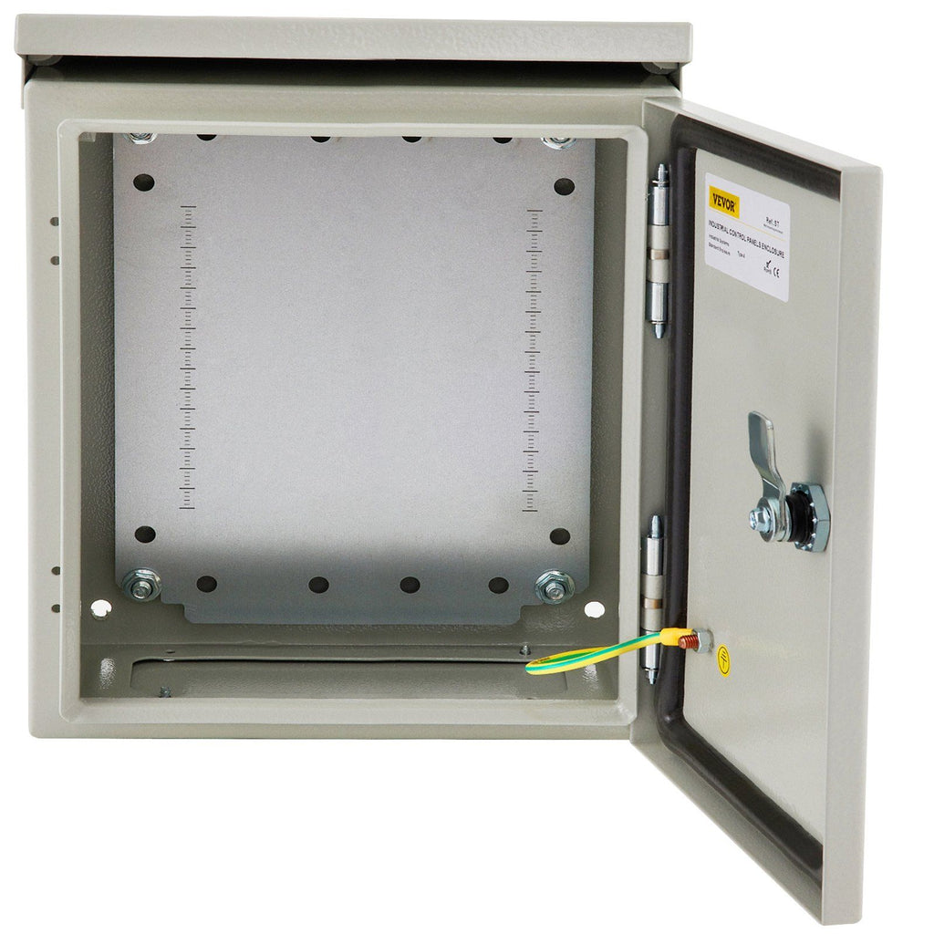 Electrical Enclosure, 16x16x6in, Tested to UL Standards NEMA 4 Outdoor Enclosure, IP65 Waterproof & Dustproof Cold-Rolled Carbon Steel Hinged Junction Box for Outdoor Indoor Use, with Rain Hood