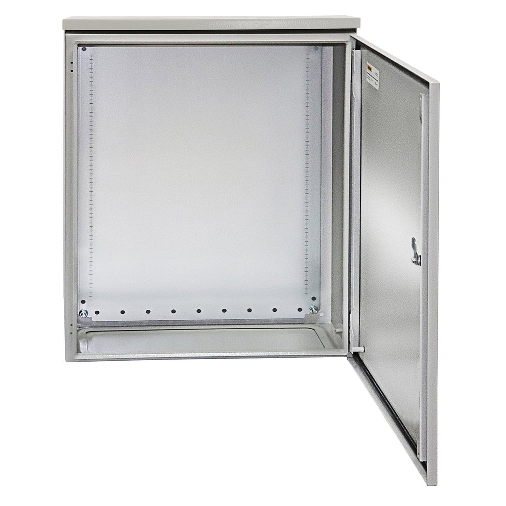 Electrical Enclosure, 20x20x6in, Tested to UL Standards NEMA 4 Outdoor Enclosure, IP65 Waterproof & Dustproof Cold-Rolled Carbon Steel Hinged Junction Box for Outdoor Indoor Use, with Rain Hood